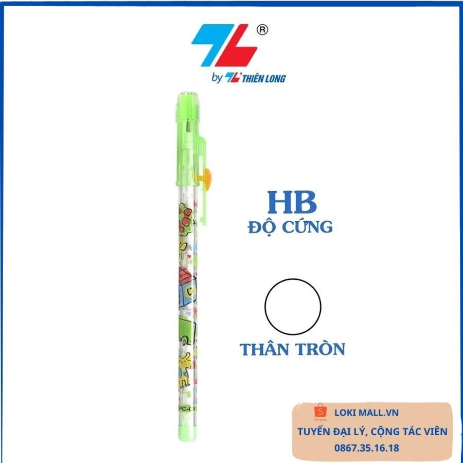 Bút chì khúc Thiên Long PC-09 - Bút chì đốt cho bé viết chì đốt viết chì khúc HB có tẩy, viết chì học sinh - Loki Home