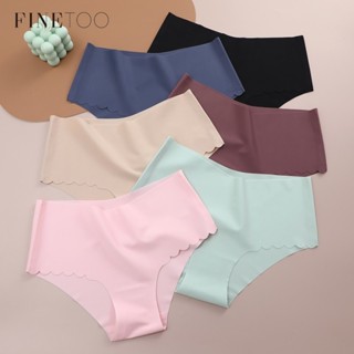  Finetoo Quần Liền Mạch Cho Nữ Quần Đùi Màu Trơn Ice Silk Và Quần Lót Co Giãn 