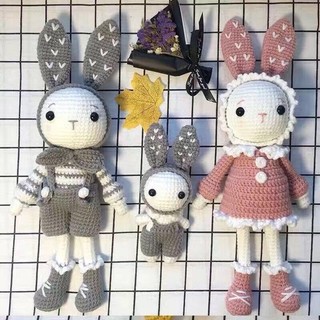 Hot Sale#Hand-Woven DolldiyMaterial Package Crochet Wool Handmade Doll Handmade Gift Crocheted Popular Bunny6.19