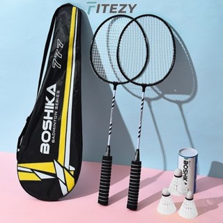 Bộ vợt cầu lông hợp kim nhôm tay cầm xốp siêu nhẹ cho người mới tặng kèm 3 quả cầu