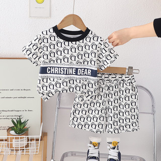 2 Chiếc Mùa Xuân Hè Bé Trai Bộ Tay Ngắn In Chữ Quần Short Thời Trang Hàng Đầu Trẻ Sơ Sinh Tập Đi