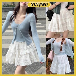  Chân váy ren xếp tầng dáng ngắn ulzzang 2 lớp chân váy xòe ngắn viền ren dáng xòe midi kiểu Hàn Quốc CV30 SUTANO 