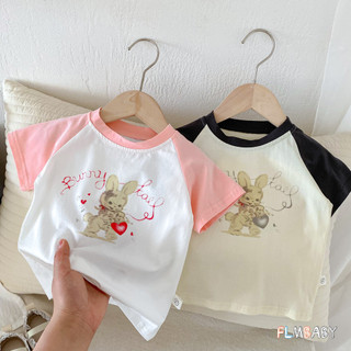 Áo sơ mi bé gái thỏ dễ thương Áo ngắn tay Quần áo trẻ em