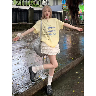 ZHIKOU áo phông áo thun nữ croptop baby tee hàn quốc phổ biến Cute Thể thao WTX24512L6 22Z240526