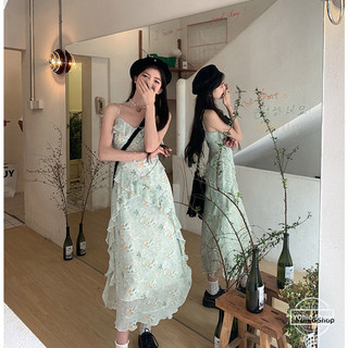 Váy giảm béo khí chất xù ren mùa hè dành cho nữ