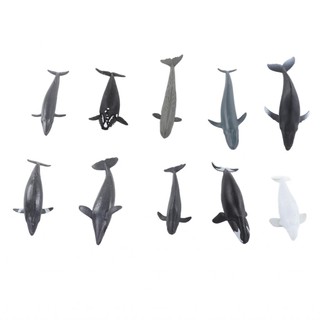 Justgogo Whale Model Sculpture 10Pcs Plastic For Home