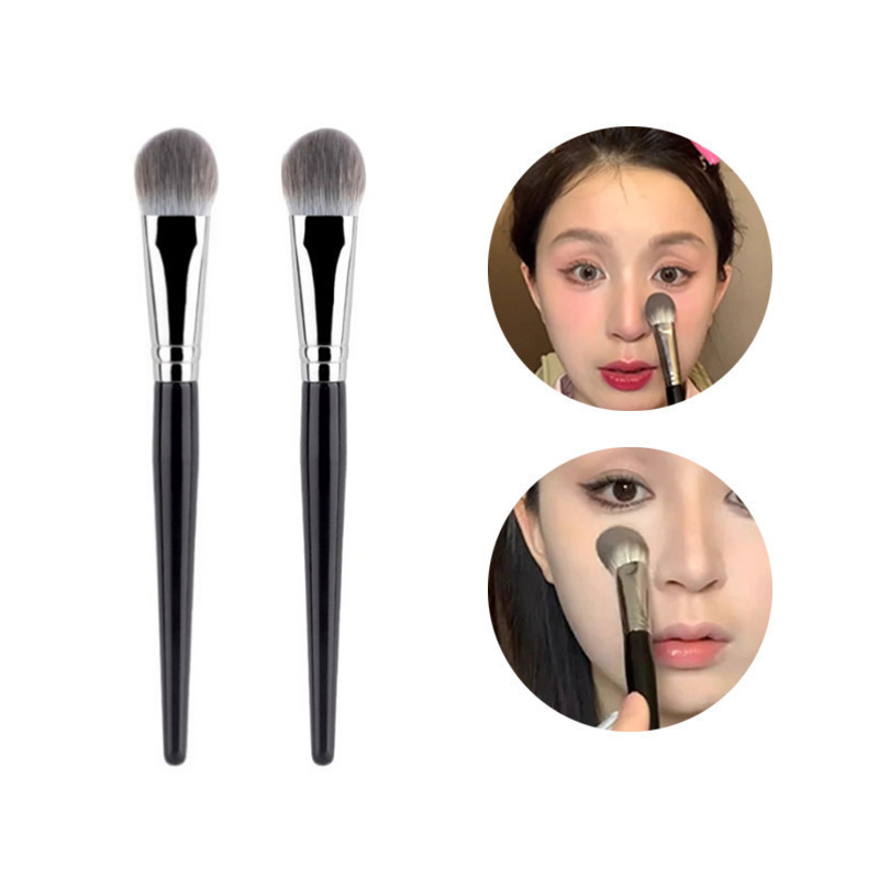 Highlighter Hình Lưỡi Blusher Highlighter Setting Flat Head Blending Makeup Brush
