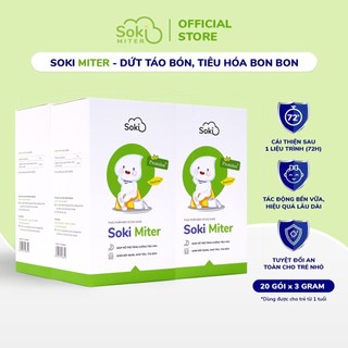 Combo 4 Hộp Bột Hòa Tan SOKI MITER Giúp Giảm Đầy Bụng, Khó Tiêu, Táo Bón Cho Bé - 4 hộp (20 gói/hộp)