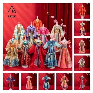 Bộ quần áo Hanfu của búp bê SKJK, Váy trang phục đồ chơi công chúa, Đồ thủ công cổ xưa Chất liệu váy búp bê thủ công Đồ chơi DIY