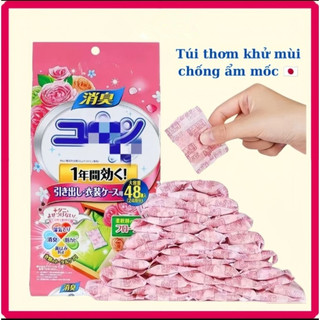 Túi thơm long não hương hoa hồng chống ẩm mốc bịch 48 gói-GIOVA