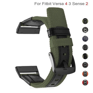 Dây đeo vòng Nylon cho Fitbit Versa 3 4 2 Dây đeo đồng hồ thể thao Nylon có thể điều chỉnh Vòng đeo tay cho Fitbit Sense 2 dây đeo đồng hồ
