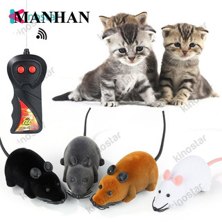 Manhanpet Đồ chơi cho mèo Robot - đồ chơi hỗ trợ Happy - đồ chơi mô phỏng cho mèo Chế nhạo di truyền của chuột và mèo với điều khiển từ xa màu đen.