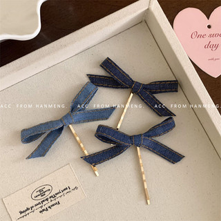 Retro Denim Nơ Kẹp Tóc Nữ Nổ Kẹp Tóc