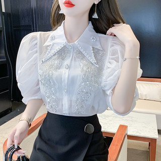 Áo sơ mi đa năng tay phồng ngắn thời trang Ozunzun 6775