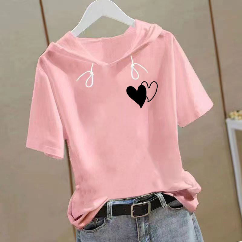 ❈ ❈ ❥ ❥ Áo thun nữ hoodie nữ mùa hè phong cách hàn quốc áo hoodie nữ tay ngắn áo hoodie dáng rộng áo