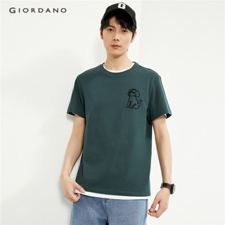 Giordano men 100% cotton dog line short sleeve tee 01024383