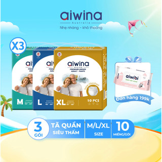  Tã Quần Người Lớn Aiwina Siêu Thấm Hút Size M/L/XL 10 Miếng/Túi