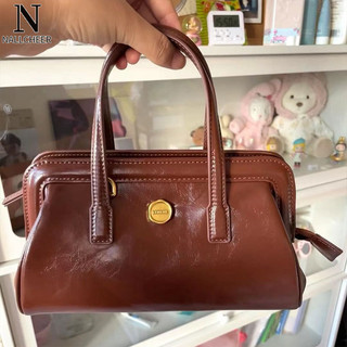 Nallcheer Túi xách niche chất lượng cao Hàn Quốc Túi tote màu đỏ đa năng cổ điển