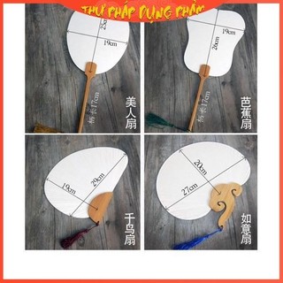 Quạt cổ viết thư pháp, vẽ tranh thủy mặc