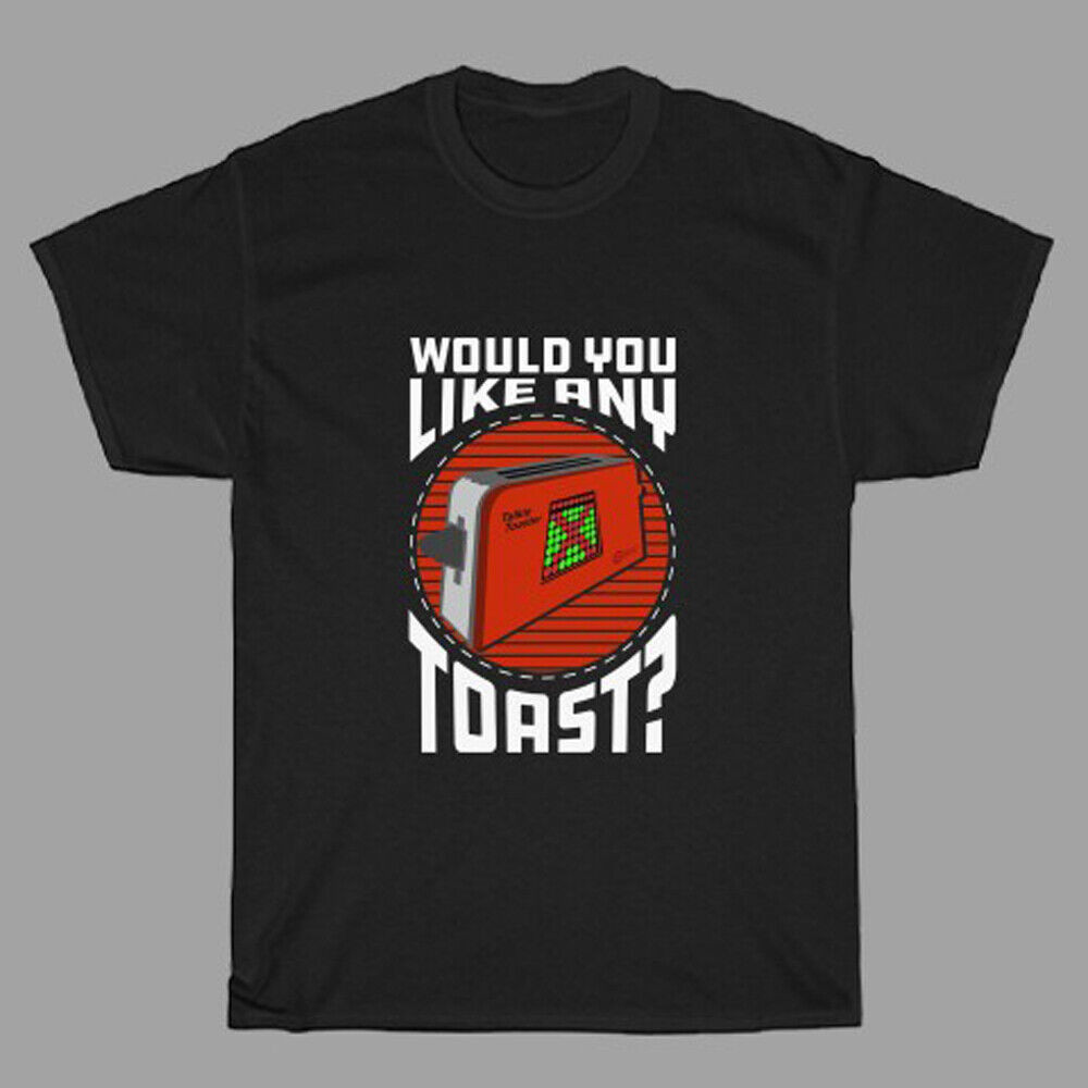 Talkie Toaster Red Dwarf Logo Áo thun nam màu đen