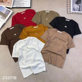 Áo thun tăm nữ tay ngắn cổ tròn logo cườm đá tròn hàng Quảng Châu chất cotton mát, áo phông mùa hè form vừa ôm 233716 2