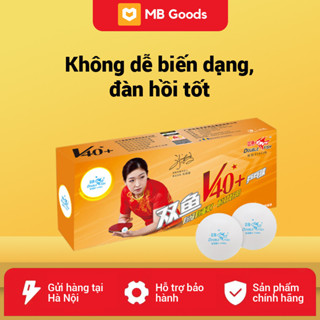 Bóng bàn Double Fish, bóng V40+, 1 sao, dùng cho thi đấu và luyện tập, màu trắng, hộp 10 quả giao hàng nhanh