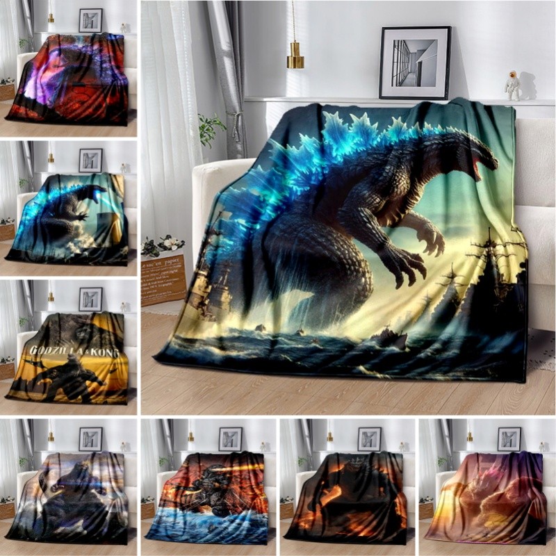 Chăn Ga Gối Trang Trí Monster King Godzilla Flannel In Chăn Khổng Lồ Quái Vật MUTO Sofa Chăn z69