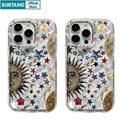 Suntaiho Thẩm Mỹ Vỏ Gợi Cảm Họa Tiết Ngôi Sao Mặt Trời Cho Iphone 11 12 13 14 15 16 Pro Max IP 7 8 Plus Iphon X Xs XR Xs Max TPU Mềm Cao Cấp Chống Sốc Ốp điện thoại