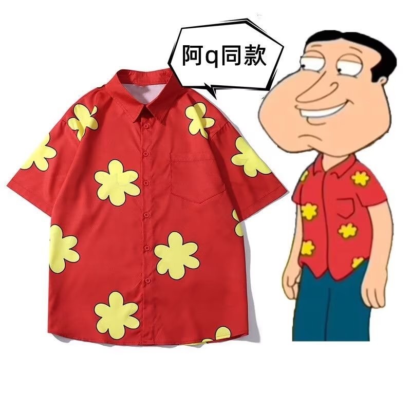    Áo sơ mi hoa nam cao cấp tay ngắn bằng lụa lạnh phong cách thời trang đa năng phong cách kỳ nghỉ Hawaii áo rộng rãi cỡ lớn mùa hè 