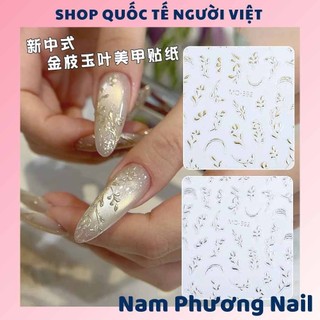  Sticker dán móng 5D nổi cành vàng và lá ngọc phong cách mới. 🌸 Nam Phương Nail 🌸 