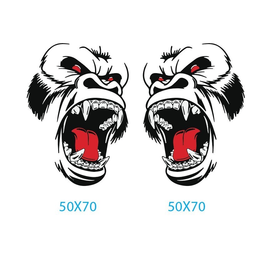 Decal Gorila kingkong trang trí xe bao ngầu .. Số lượng : 1 đôi ( dán 2 bên)