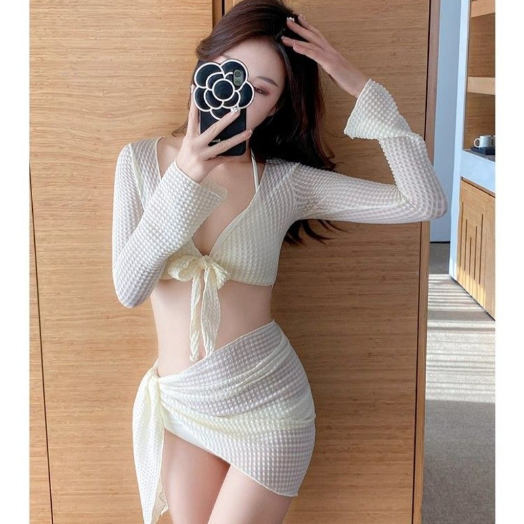 Meet-Adm Đồ Bơi Bikini Đi Biển Bốn Món Xốp Tay Dài + Áo Bra Sang Chảnh Thời Trang Mới Gợi Cảm | BigBuy360 - bigbuy360.vn