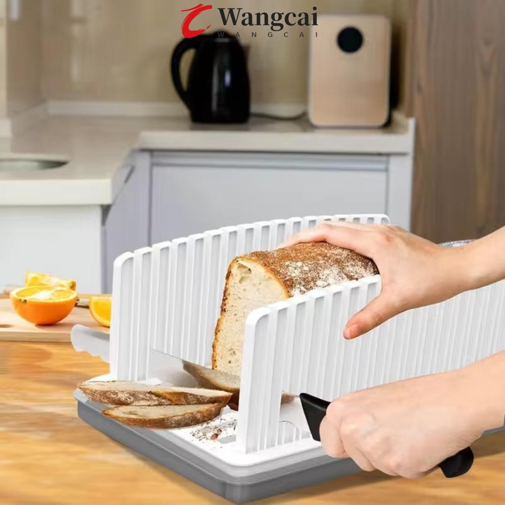 Máy thái bánh mì WANCGAI, Hướng dẫn cắt bánh mì chịu nhiệt có thể điều chỉnh độ dày, Máy thái bánh mì nướng có khay vụn bánh mì bằng nhựa Tấm cắt bánh mì trắng