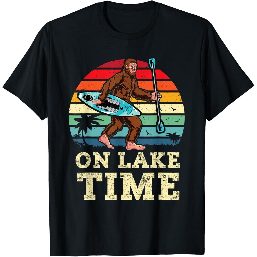 On Lake Time Bigfoot Kayaking Sasquatch Canoeing Yeti Canoe Áo thun