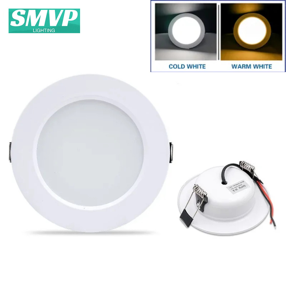Đèn Led SMVP 5W 9W 12W 15W 18W Đèn trần Led tròn âm trần 220V Đèn bảng điều khiển Chiếu sáng trong nhà Trắng ấm / lạnh