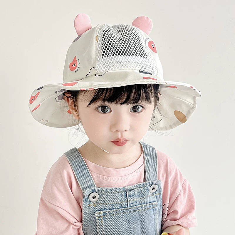 New Baby Hat Summer Thin Children Sun Hat Bucket Hat Boys and Girls Sun Hat hqqb
