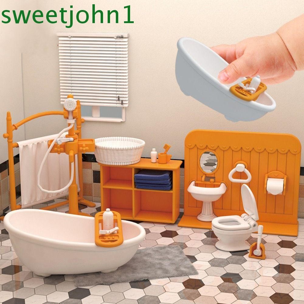 Sweetjohn Nội thất thu nhỏ, Đồ chơi nhà bếp mô hình vi mô Nội thất nhà búp bê, Quà tặng trẻ em Rừng Phòng ngủ gia đình Sống 1: 12 Đồ chơi nội thất Mini Đồ chơi trẻ em