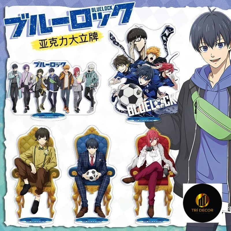 Mô hình Standee Blue Lock Isagi Nagi Reo Meguru Chigiri Rin Kunigami Sae c27 Phụ kiện trang trí để b