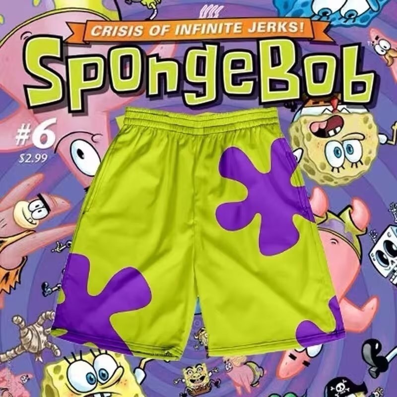 Patty Star Cùng Phong Cách Quần Short Nam Mùa Hè Rời Pyjama Quần SpongeBob Quần Thường Ngày Cặp Đôi Đi Biển Kỳ Nghỉ Quần Đi Biển