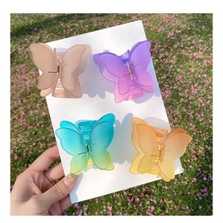 Sáng Tạo Hình Bướm Kẹp Tóc Sáng Tạo Mờ Chuyển Màu Cá Mập Kẹp Hai Lớp Phụ Kiện Tóc Phụ Kiện Thời Trang