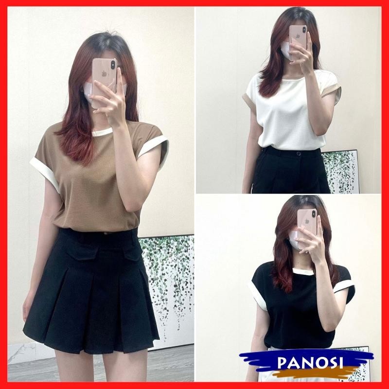 Áo thun nữ tay hến áo phông nữ cổ tròn basic chất liệu tổ ong mềm mát A240 PANOSI