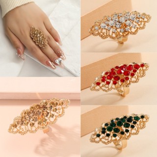  Retro Phóng Đại Sang Trọng Hình Bầu Dục Kim Cương Mở Nhẫn Phong Cách Tòa Án Thời Trang Châu Âu Và Mỹ Tính Khí Rỗng Ra Nhẫn 