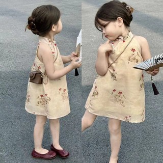 Váy bé gái mùa hè mới của Trung Quốc cổ điển váy sườn xám dành cho trẻ trung và trẻ nhỏ