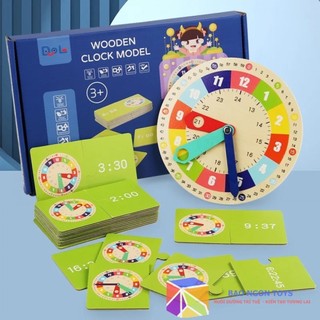 Giáo cụ đồng hồ montessori giúp bé học xem giờ, nhận biết thời gian đồ dùng dạy học cho bé trên 5 tuổi baongontoys dg214