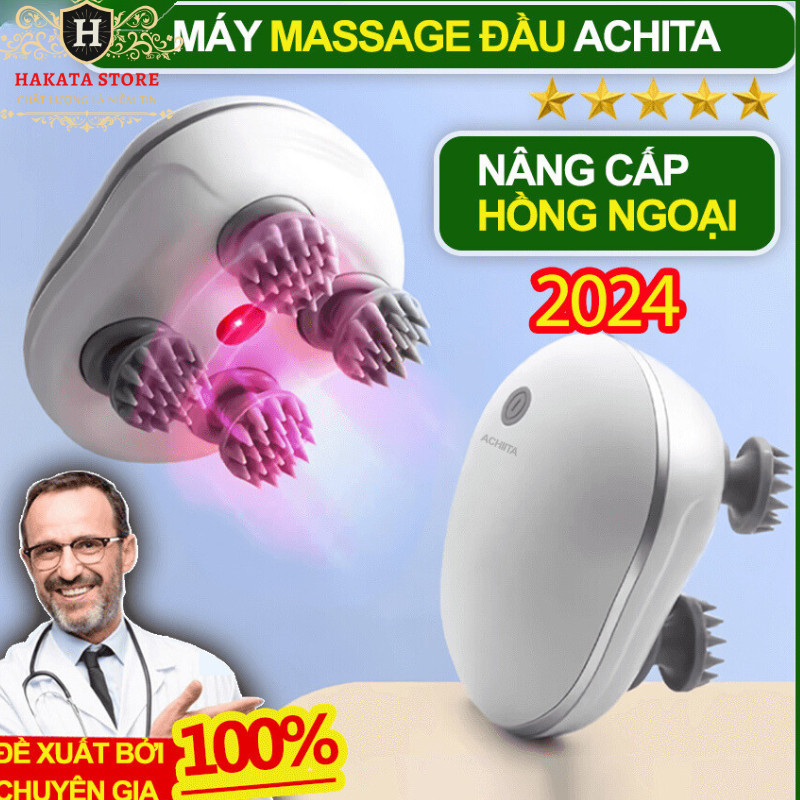 Máy massage đầu hồng ngoại ACHITA tăng lưu thông máu kích thích mọc tóc ,máy massage Da Đầu cầm tay