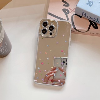 Vỏ cứng bề mặt gương Tương thích với iPhone 12 12Pro 12ProMax 13 13Pro 13ProMax 14 14Pro 14ProMax 15 15Pro 15ProMax Ốp họa tiết ngôi sao màu