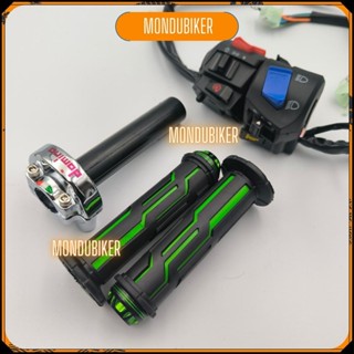 COMBO Cùm tăng tốc DOMINO và Cùm công tắc FZ V2 kèm Bao Tay DAYTONA Sọc HighLight mềm mại chắc chắn