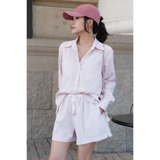 Set áo sơ mi sọc và quần short ELAIN SET