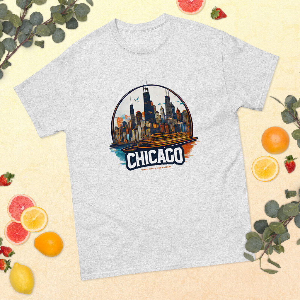 Áo thun nam Chicago City Illinois | Áo thun cổ điển