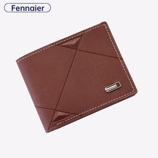 Ví nam Fennaier Ví nam ngắn nhiều thẻ thời trang ví nam mỏng ba lần ngang ví mềm